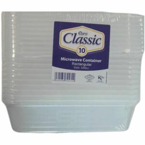 10 x 500cc Microwave Rectangular Containers