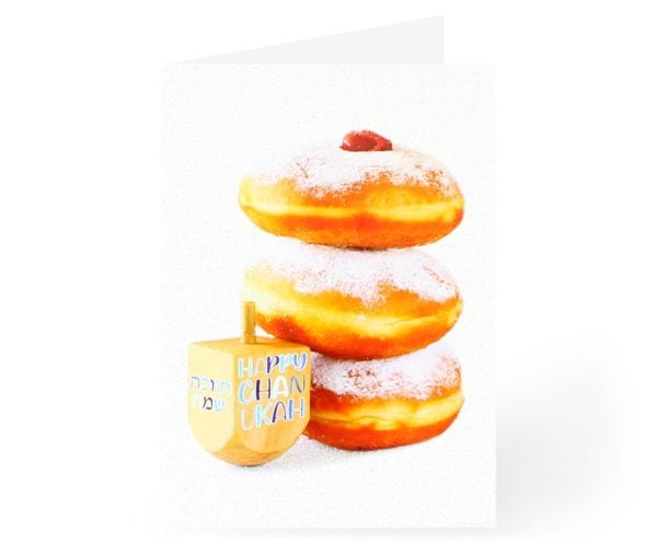 Pack of 5 Happy Chanukah Doughnut Cards