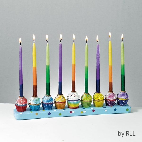 Cup Cakes Hand Painted Ceramic Menorah