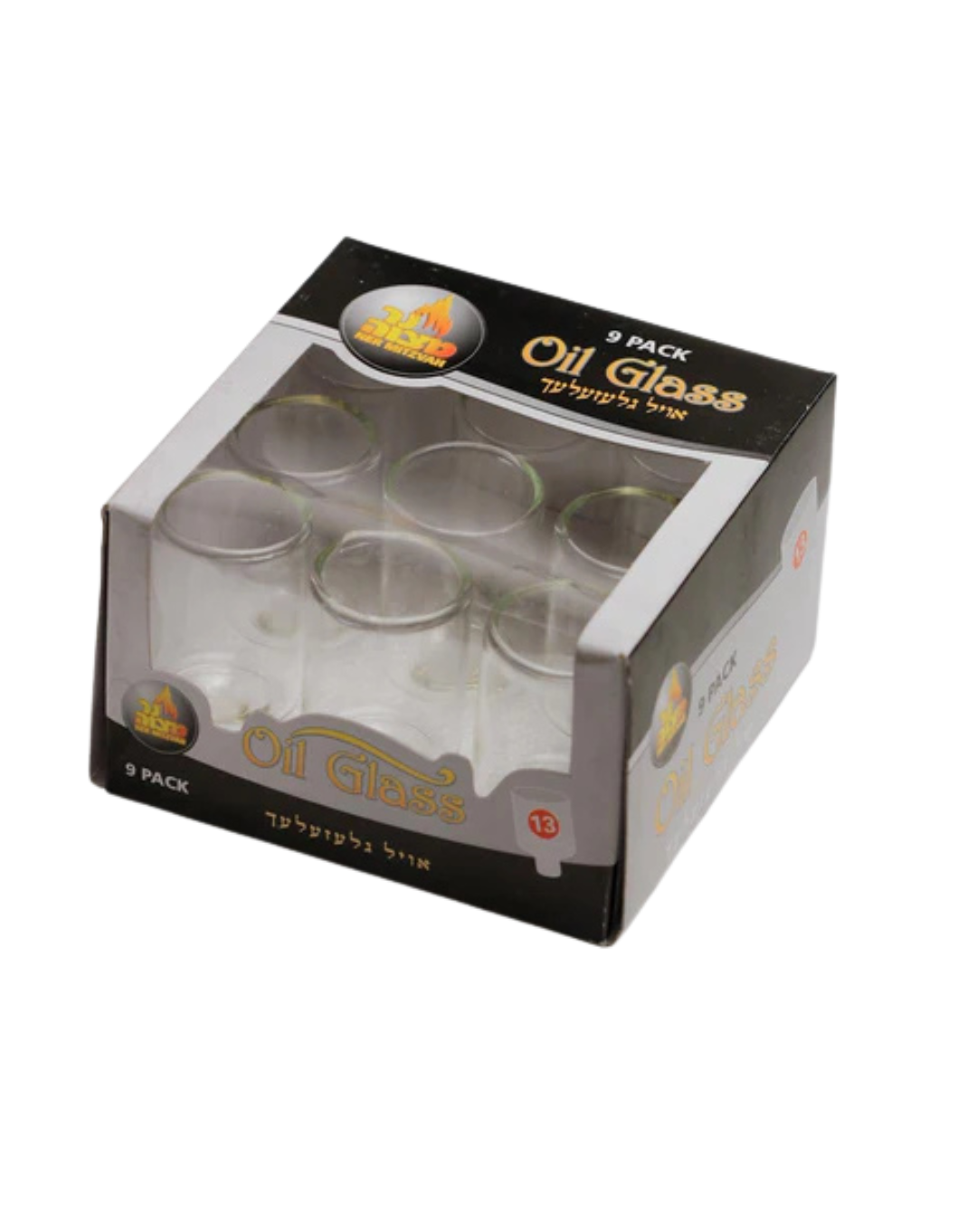 Ner Mitzvah 9 Small Oil Glass Cups