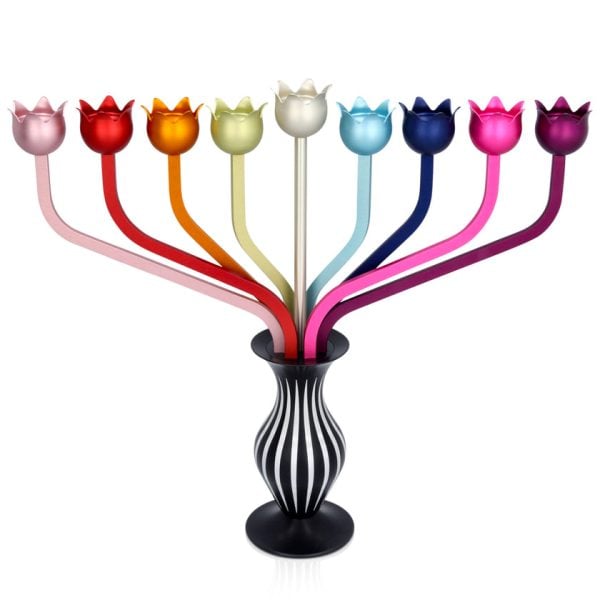 Coloured Roses Menorah by Akilov