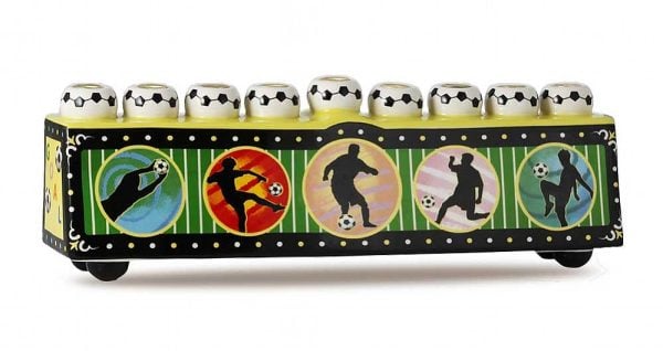 Football Ceramic Sports Menorah