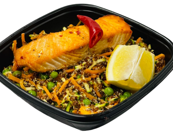 1070 Moroccan Salmon with Quinoa and Peas