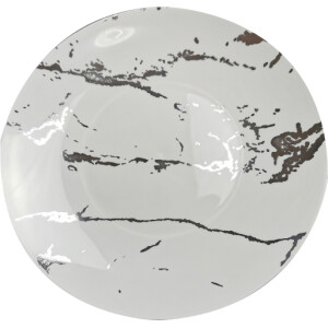 10 White & Silver 10" Hard Plastic Plates