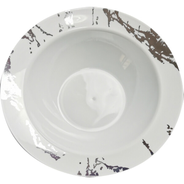 10 White & Silver Hard Plastic Small 5 oz Bowls
