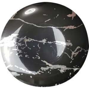 10 Black & Silver 9" Hard Plastic Plates