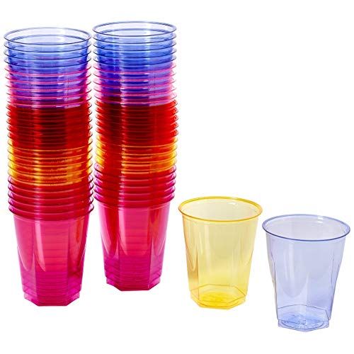50 Rainbow Coloured Party Cups
