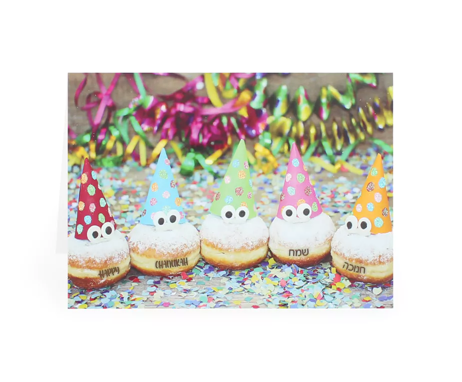5 Happy Chanukah Doughnut Cards