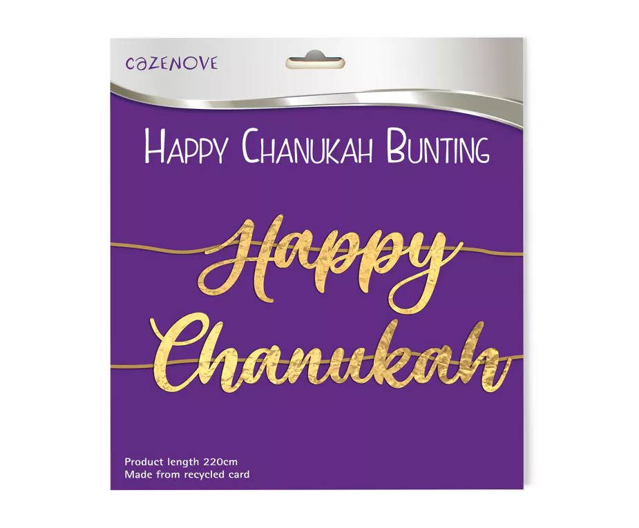 Happy Chanukah Gold Metalic Bunting