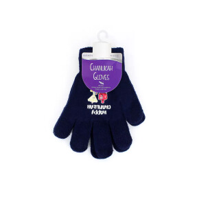 Happy Chanukah Navy Gloves