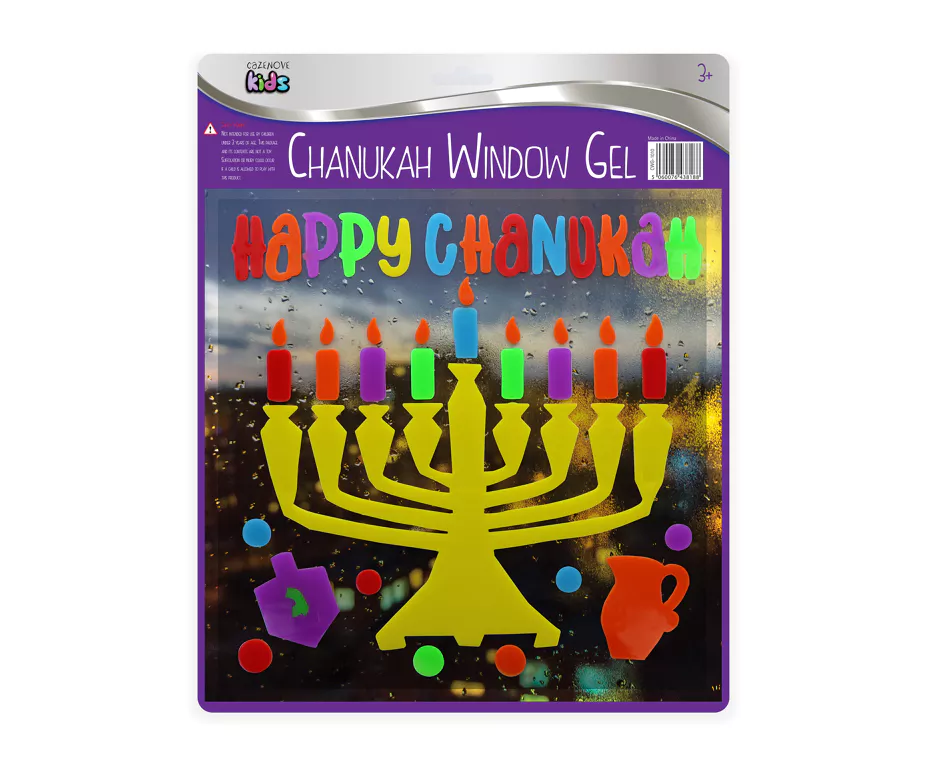 Happy Chanukah Menorah Window Gel