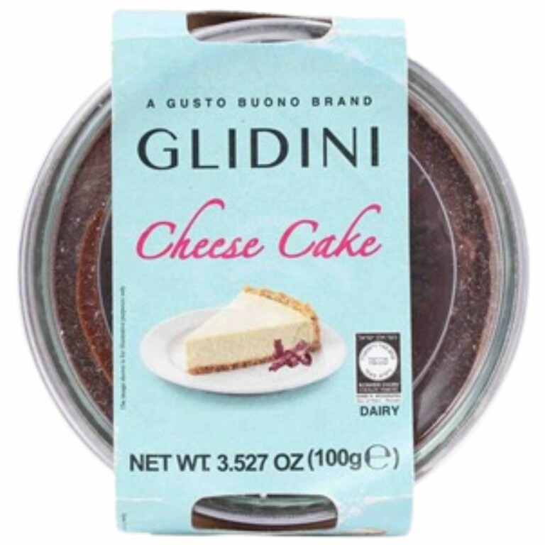 Glidini Cheese Cake Cup, creamy kosher dessert with buttery biscuit base, perfect for Shabbat or celebrations