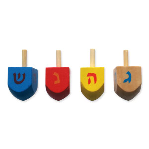 Pack of 4 Wooden dreidels