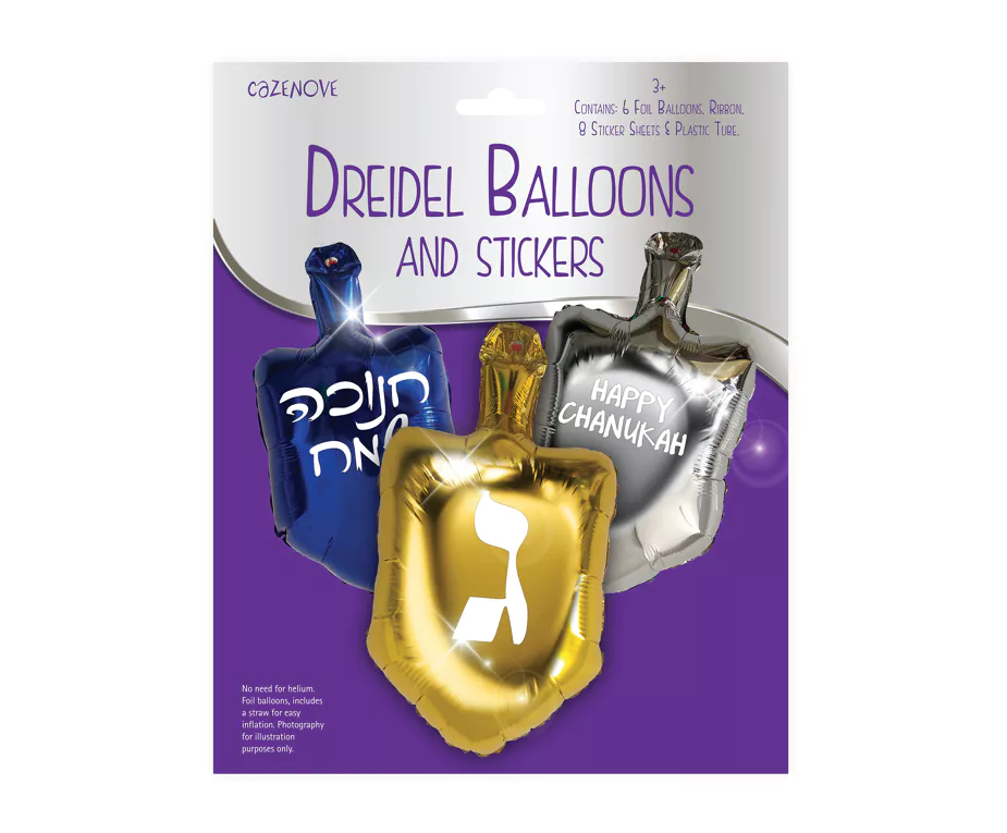 Chanukah Dreidel Balloons & Stickers
