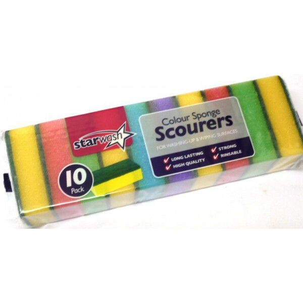 10 Rainbow Pack Sponge Scourers