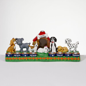 Dog Lovers Hand Painted Ceramic Menorah
