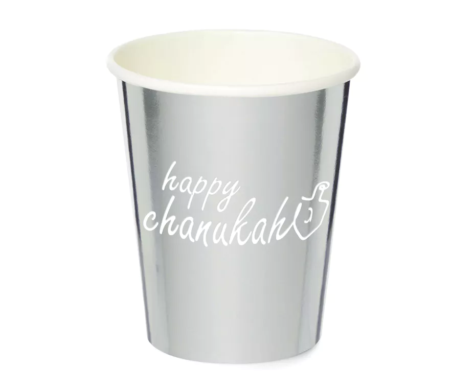 Chanukah Silver Foiled Cups