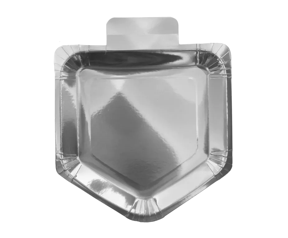 Chanukah Silver Foiled Large Dreidel 9" Paper Plates