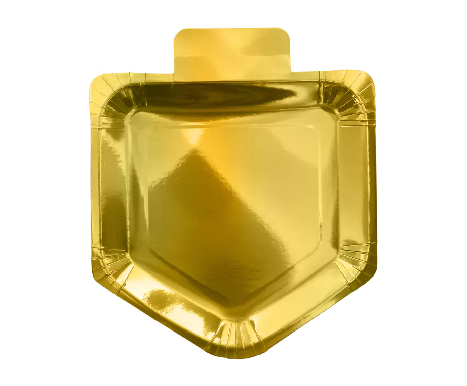 Chanukah Gold Foiled Large Dreidel 9" Paper Plates