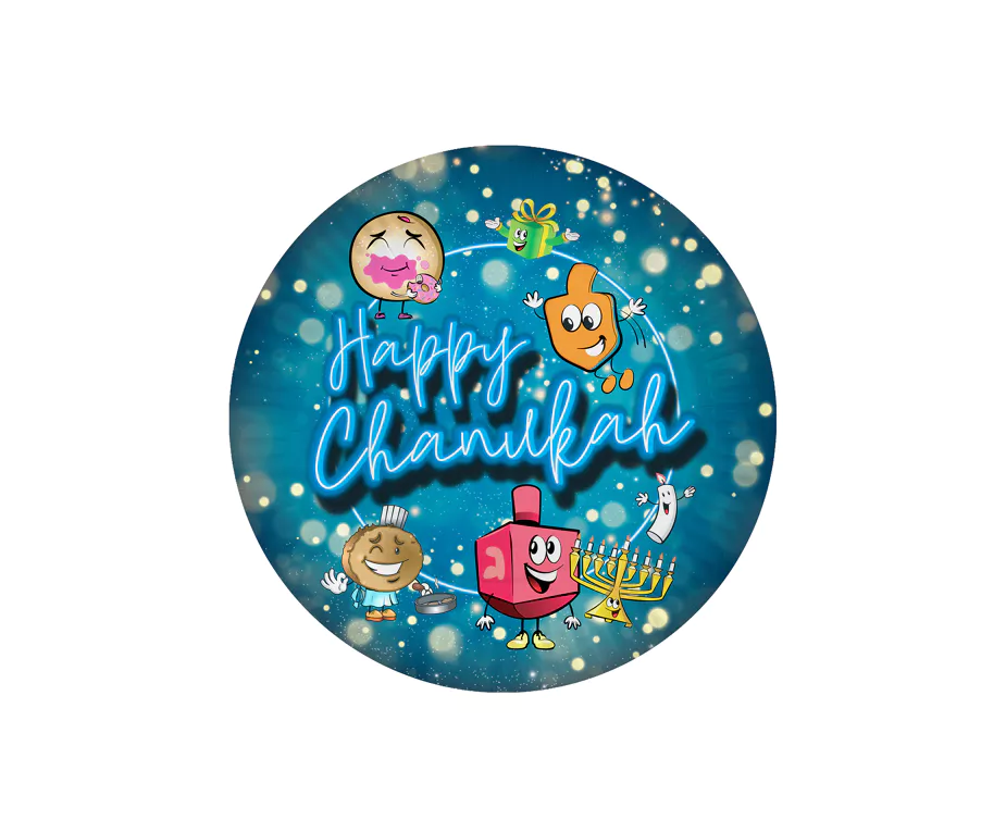 10 Happy Chanukah Menorah & Dreidel Blue 7" Paper Plates