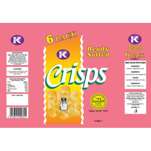 Kolak 6 Pack Ready Salted Crisps