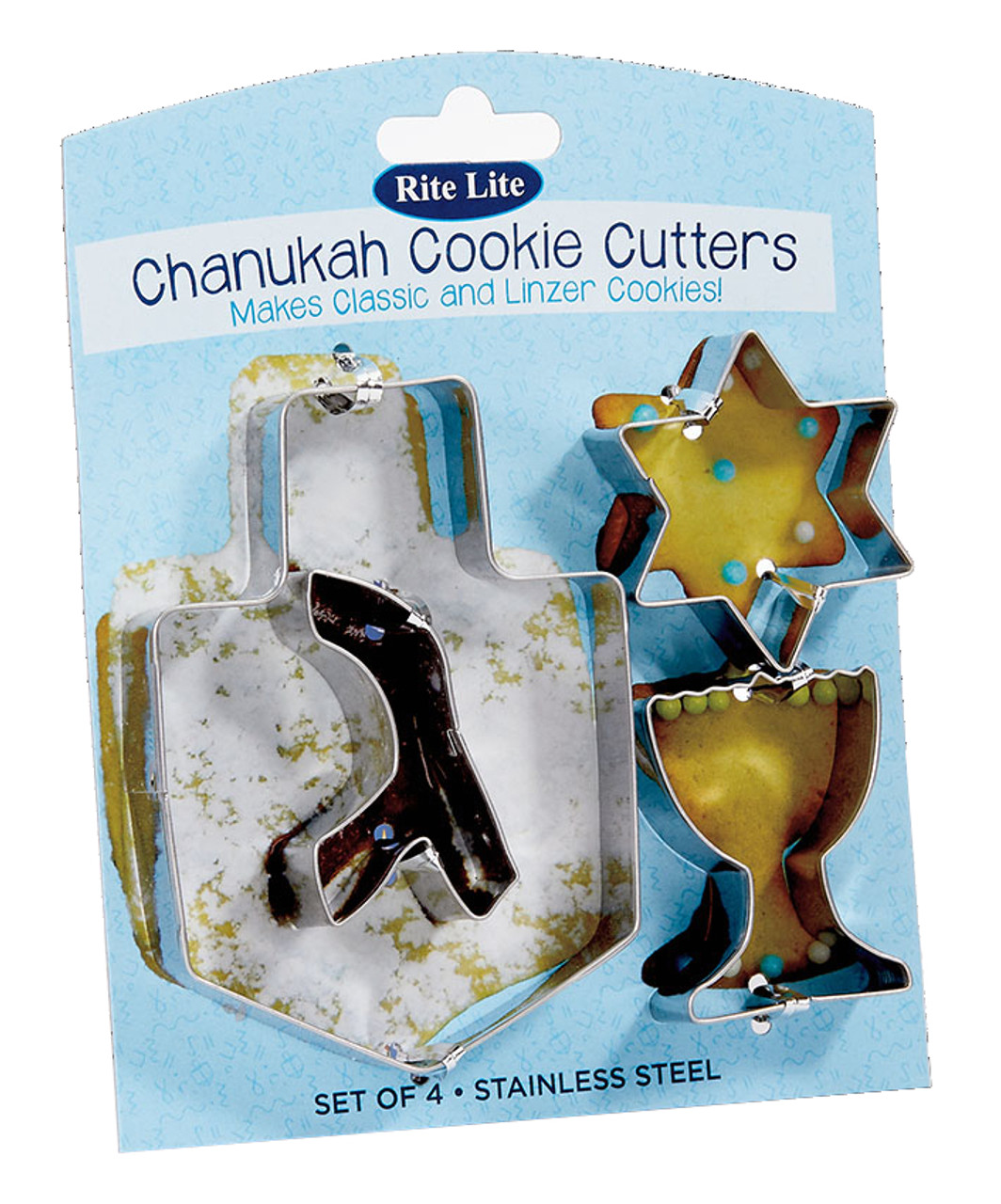 4 Chanukah Stainless Steel Cookie Cutters