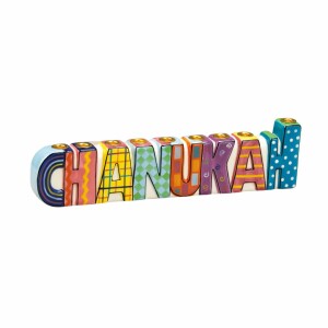 Chanukah Hand-Painted Ceramic Menorah