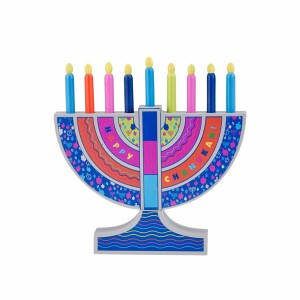 My Play Wood Menorah with Removable Wood Candles