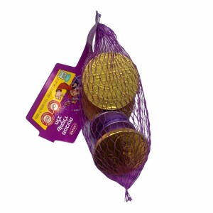 Carmit Gold & Purple Milk Chocolate Coins in Net