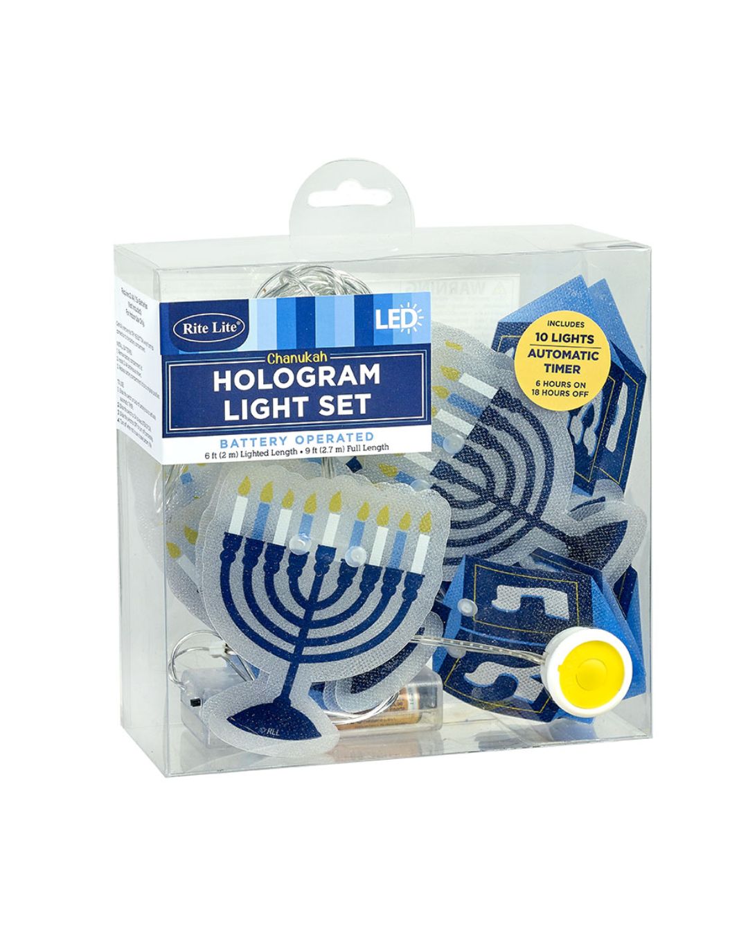 Battery Operated Chanukah Hologram Light Set