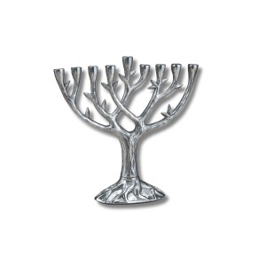 Antiqued Aluminum Tree of Life Menorah