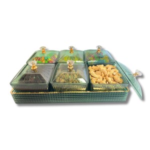 Purim Misloach Manot  6 Candy Filled Green Dish