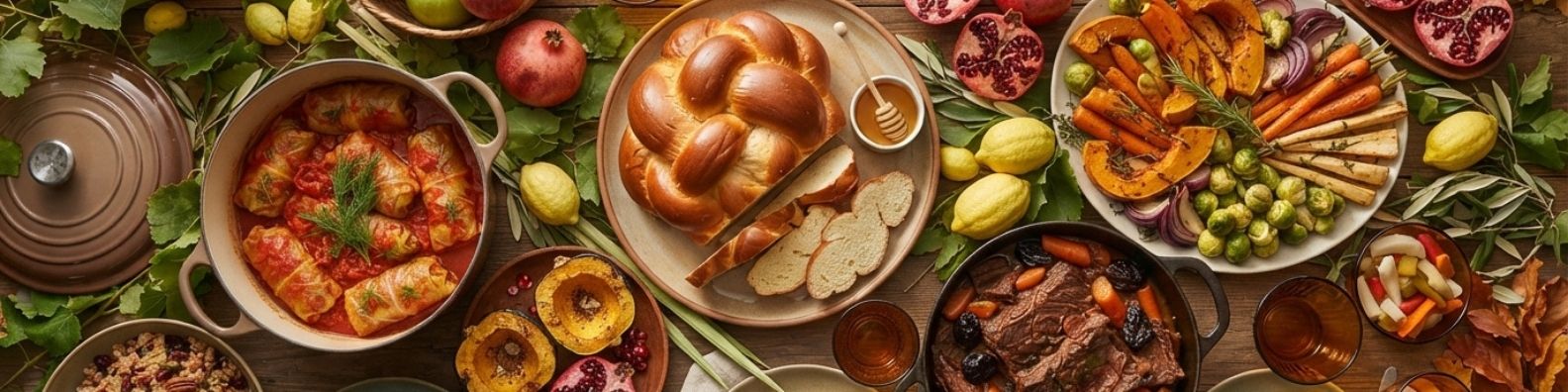 Stuffed vegetables, soups, kreplach, challah, apple cake, etrog recipes and more — the complete guide to feeding the sukkah this Sukkot 2026.