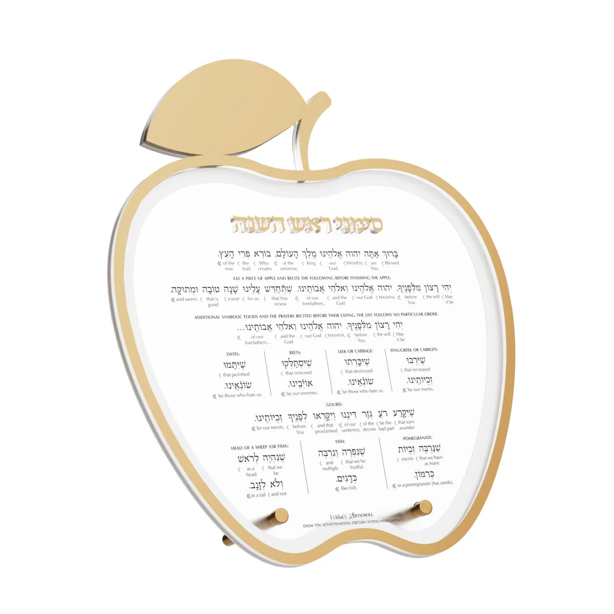 Gold Apple Simanim Card English